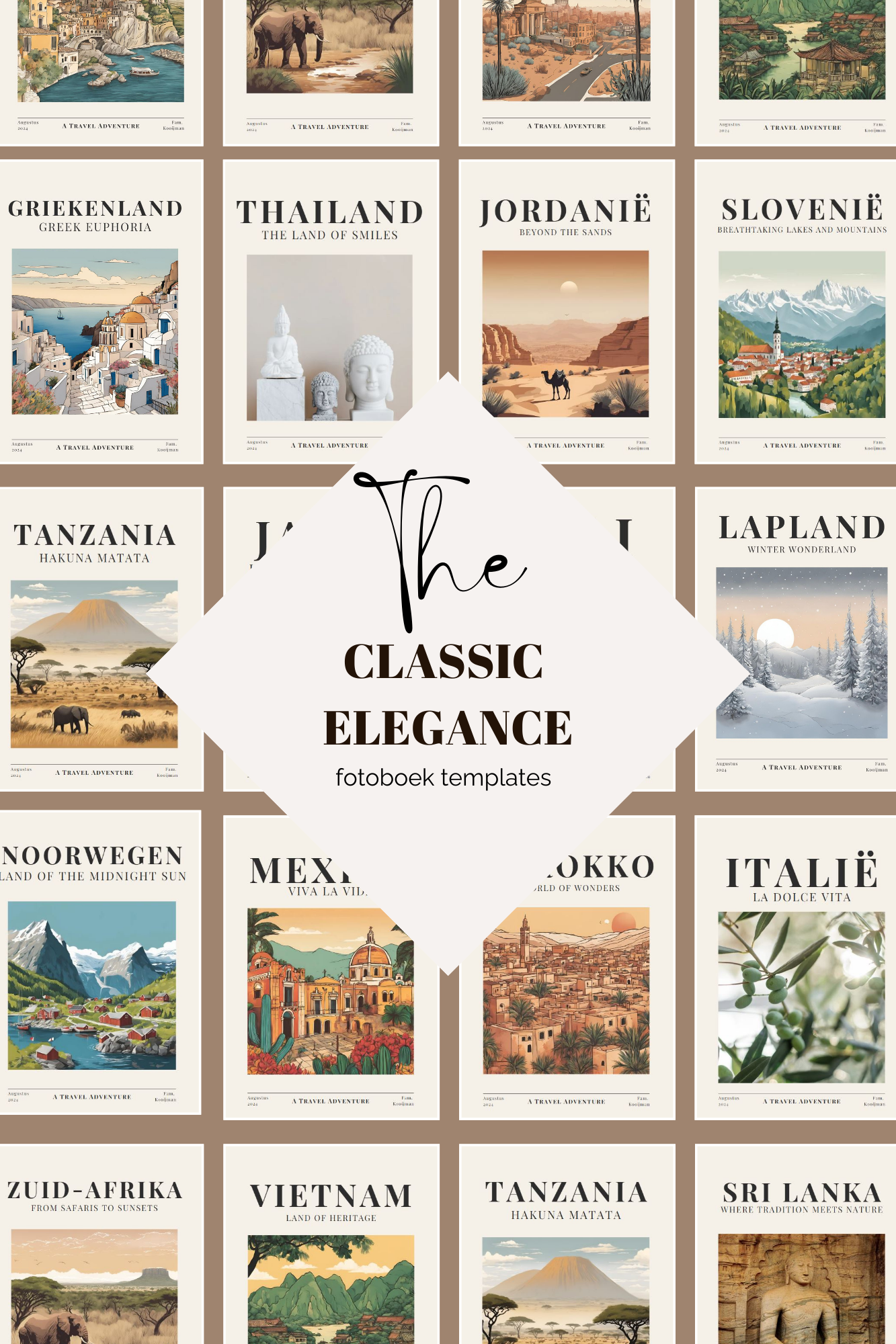 Zelf fotoboek maken - Neutrale Canva templates