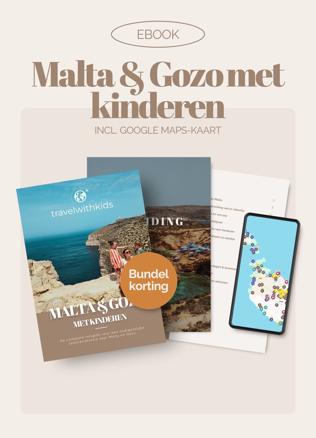 Malta & Gozo met kinderen – Complete Reisgids + Google Maps Kaart (Bundle Deal)