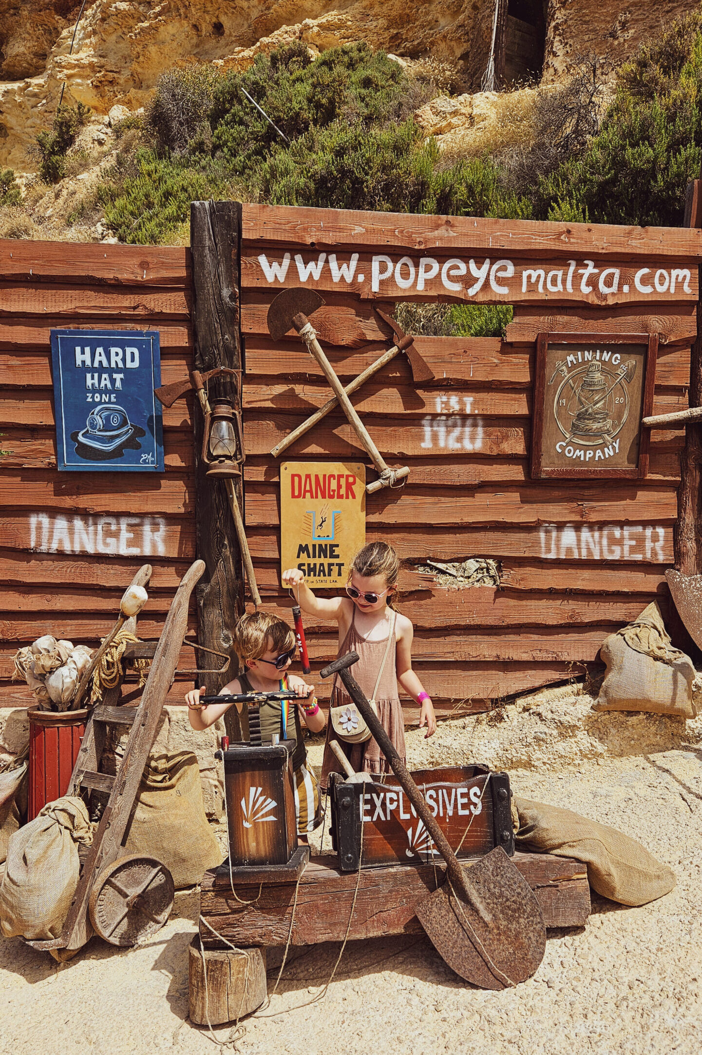 Popeye Village met kinderen